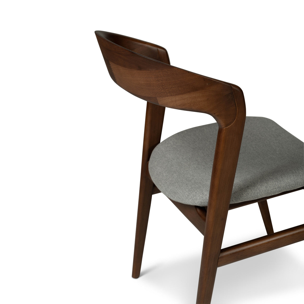 Modern Brazilian - Velma - Side Chair - Essence Grey Seat - Nogal Frame