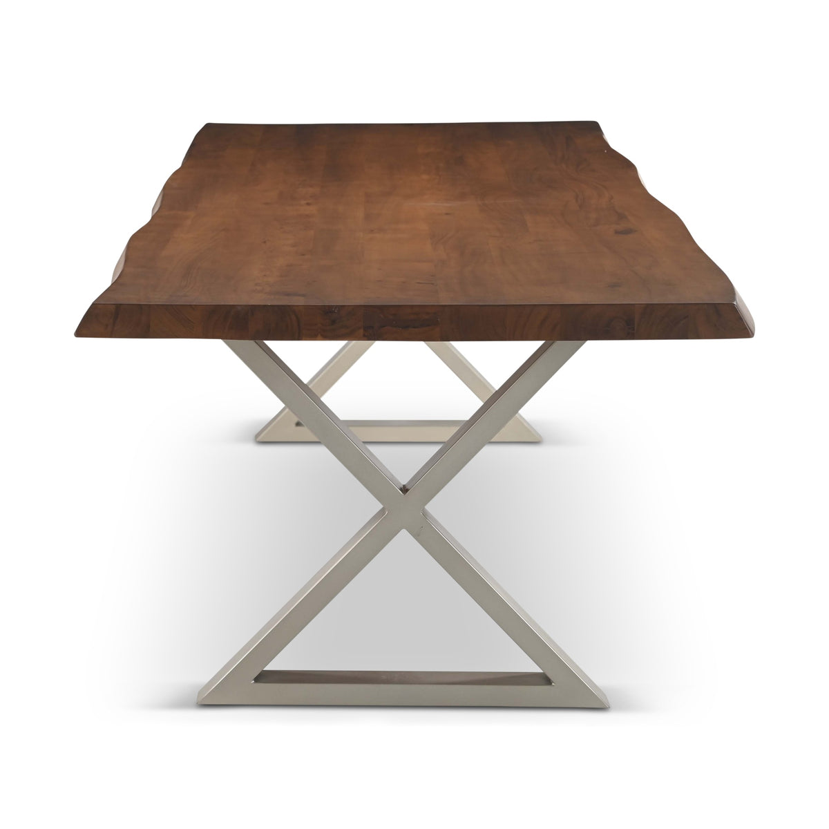 Brooks Dining Table X Base 40" x 116" Americano Top - Pewter Base by Urbia - detail 3