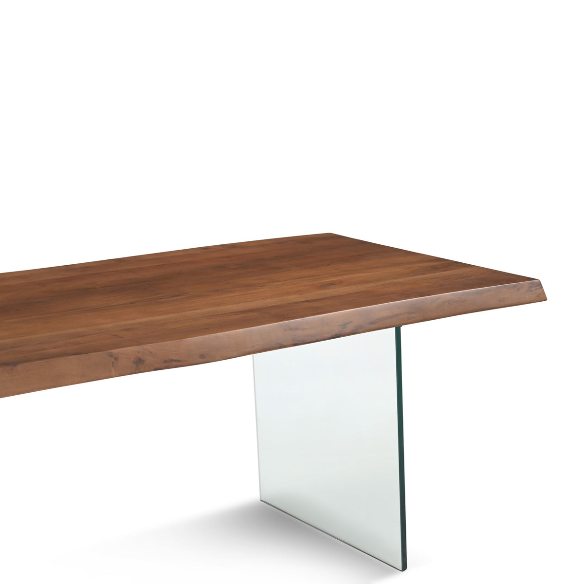 Brooks Dining Table Glass Base 40" x 116" Americano Top - Clear Glass Base by Urbia - detail 5