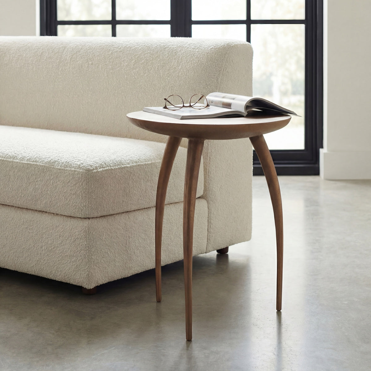 Elements Keel End Table - Antique Brass by Urbia - detail 3