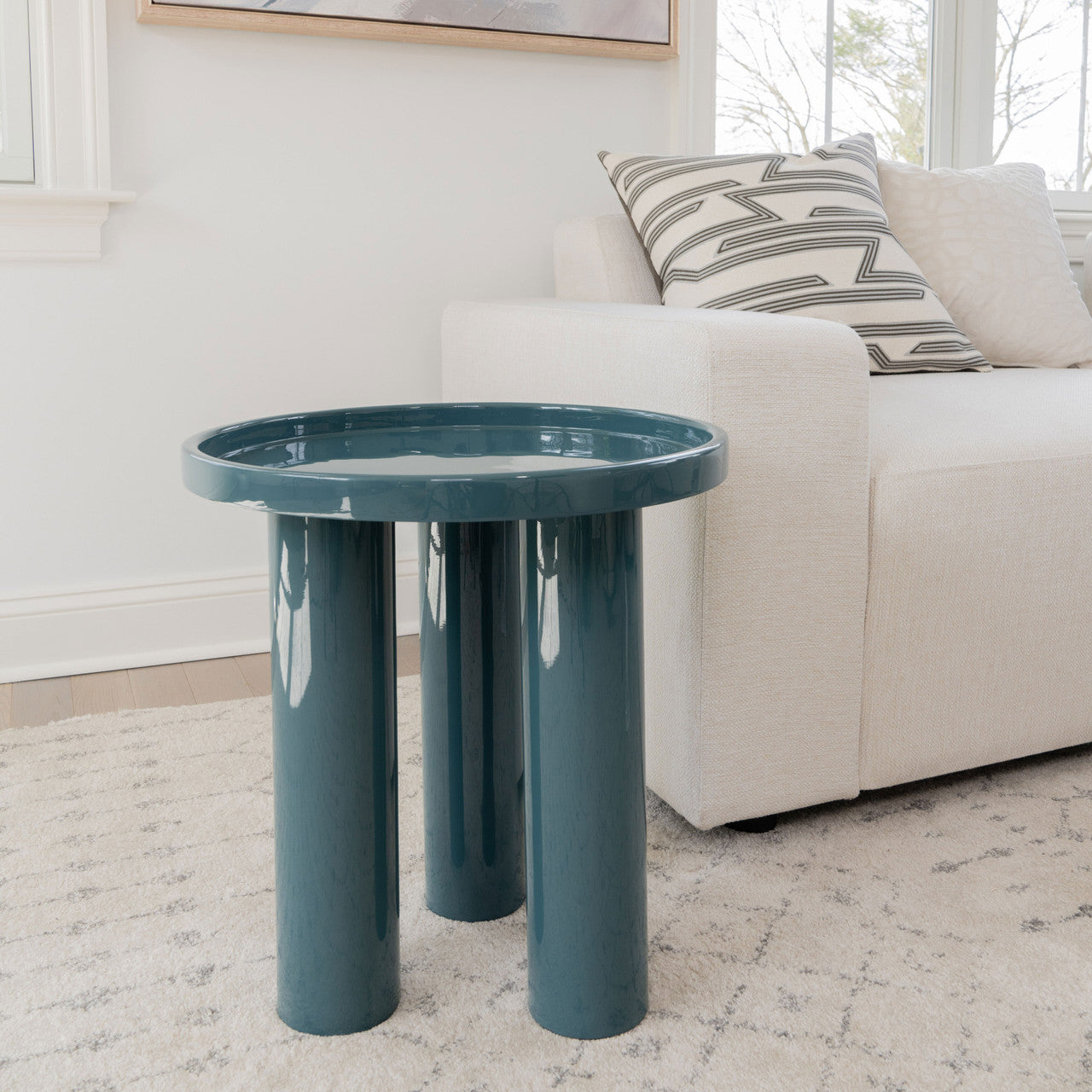 Eclat - Sofia Enamel End Table - Aegean Teal