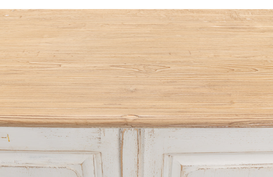 Antique Whitewash Sideboard, 6 Door by Sarreid Ltd - view 12