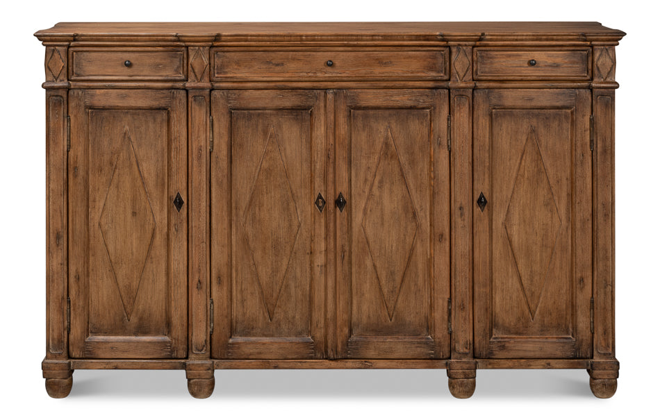 Diamond Wall Sideboard, Brown by Sarreid Ltd - view 2