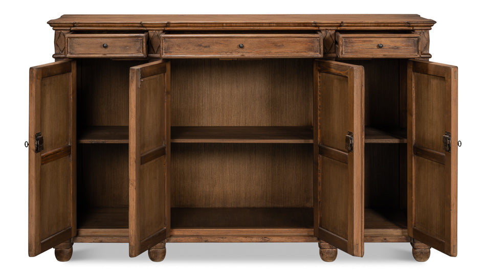 Diamond Wall Sideboard, Brown by Sarreid Ltd - view 3