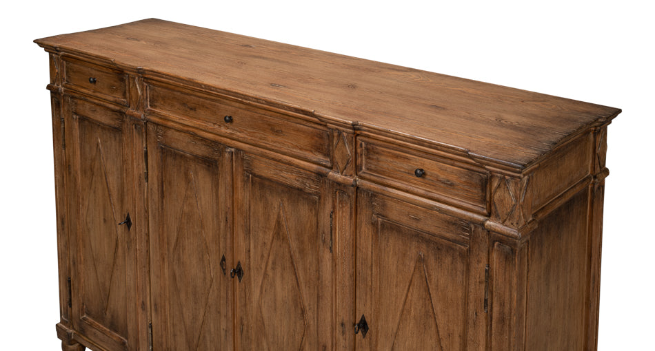 Diamond Wall Sideboard, Brown by Sarreid Ltd - view 4