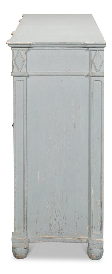 Diamond Wall Sideboard, Blue/Grey by Sarreid Ltd - view 9