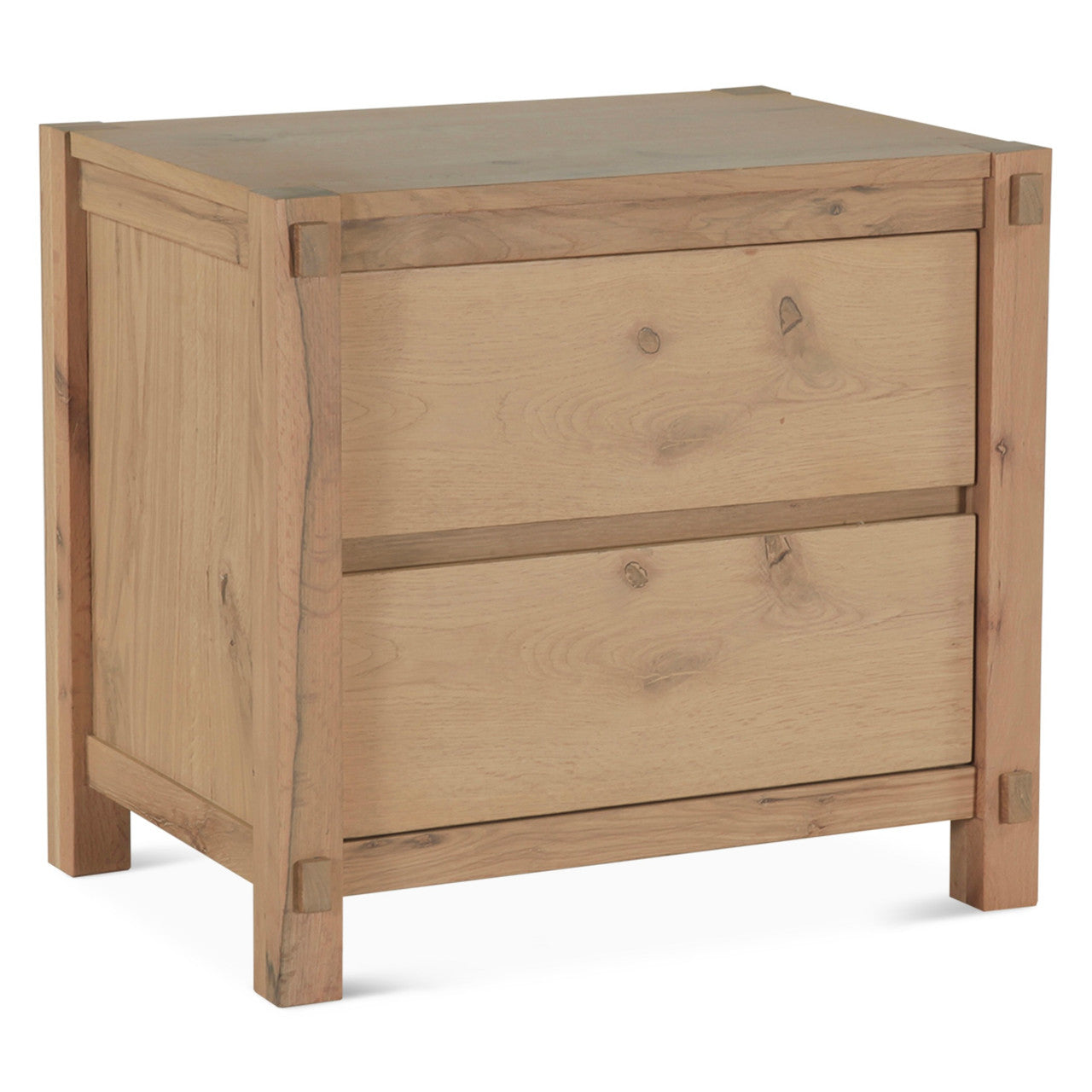 Flagstaff 2-Drawer Nightstand in Natural Distressed Oak 26"