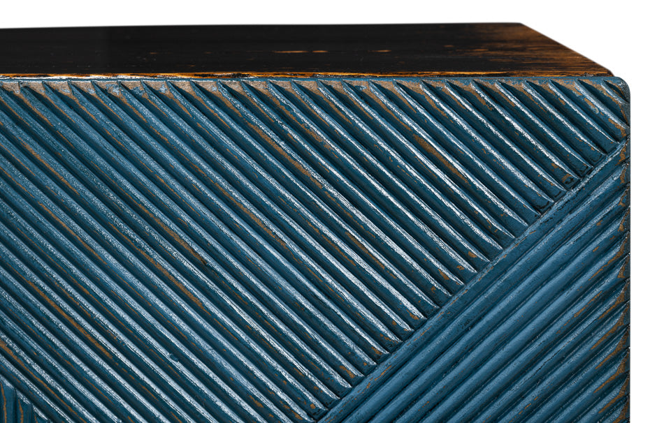 Low Wall Console For Tv, Blue by Sarreid Ltd - view 11