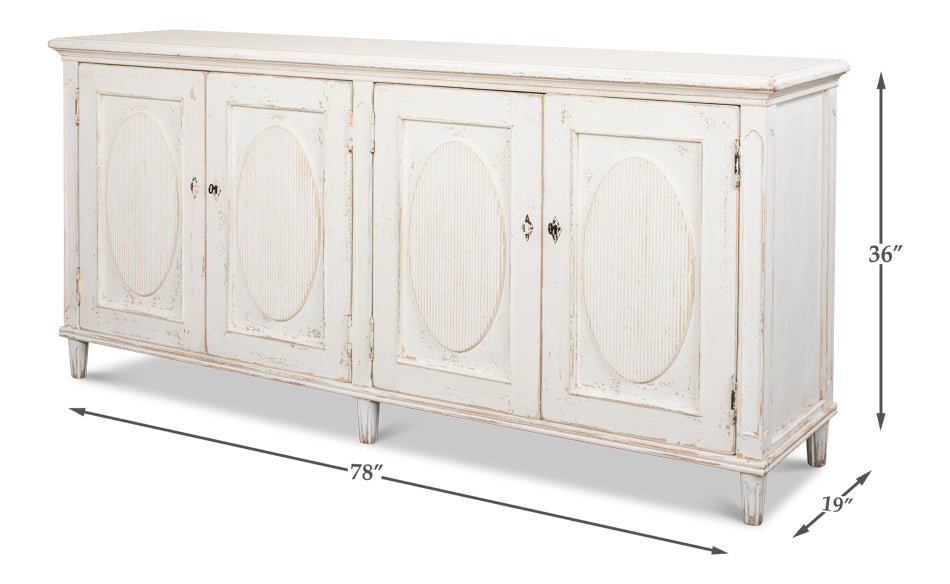 Whitewash Ribbon Sideboard by Sarreid Ltd - view 6
