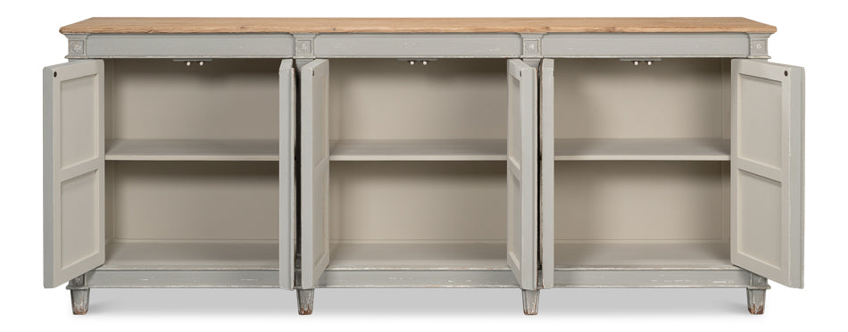 Marksman Sideboard,Antique Muted Grey by Sarreid Ltd - view 3