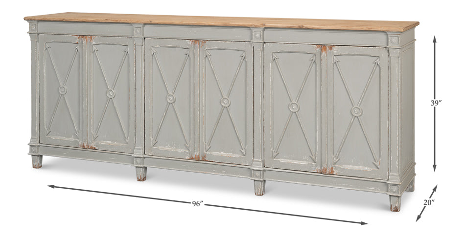Marksman Sideboard,Antique Muted Grey by Sarreid Ltd - view 6