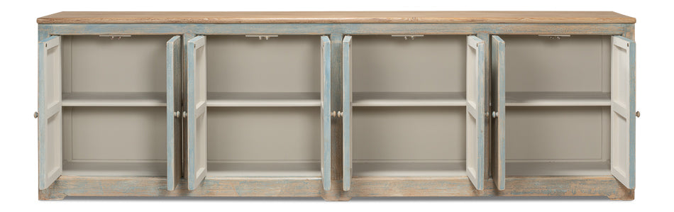 Eight Is Enough Sideboard, Antique Blue by Sarreid Ltd - view 3