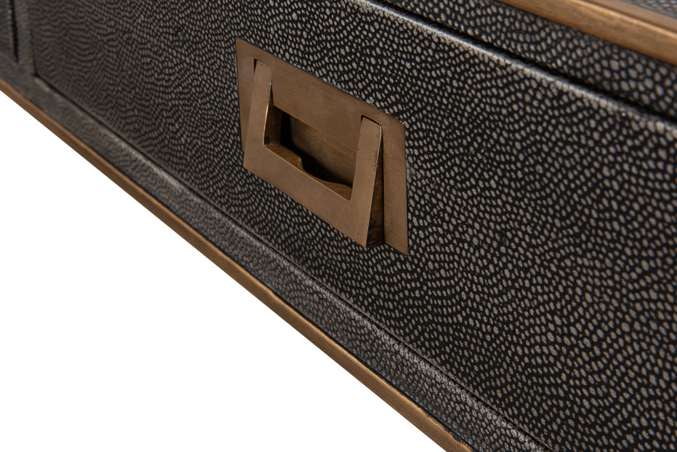 Grey Leather Shagreen Desk by Sarreid Ltd - view 10