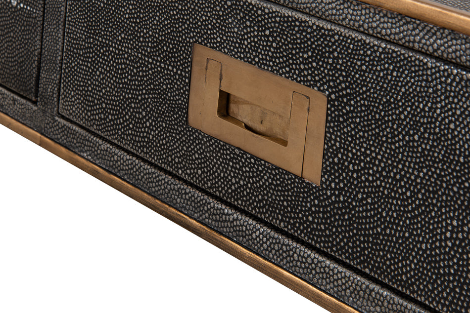 Grey Leather Shagreen Desk by Sarreid Ltd - view 11