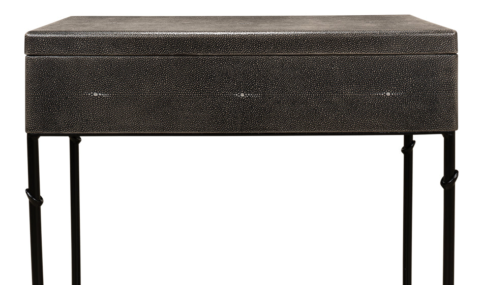 Grey Leather Shagreen Box On Stand by Sarreid Ltd - view 11