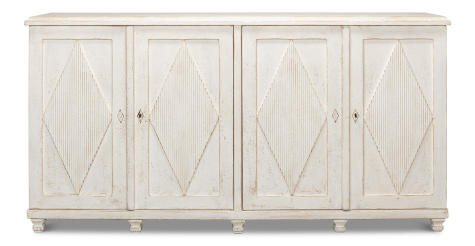 Beecher Sideboard W/4 Doors, Whitewash by Sarreid Ltd - view 2