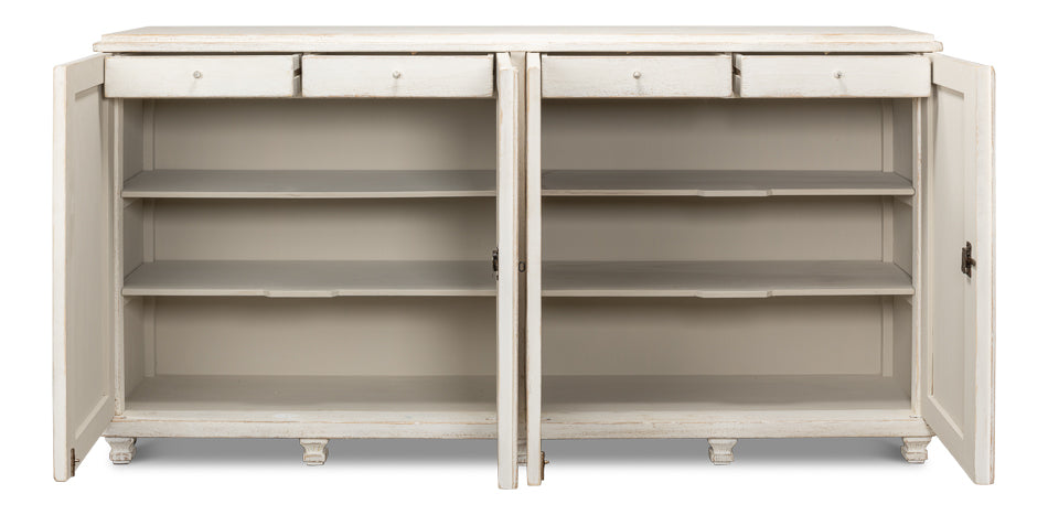 Beecher Sideboard W/4 Doors, Whitewash by Sarreid Ltd - view 3