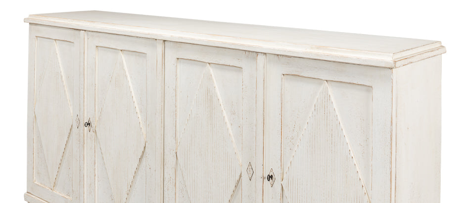 Beecher Sideboard W/4 Doors, Whitewash by Sarreid Ltd - view 4