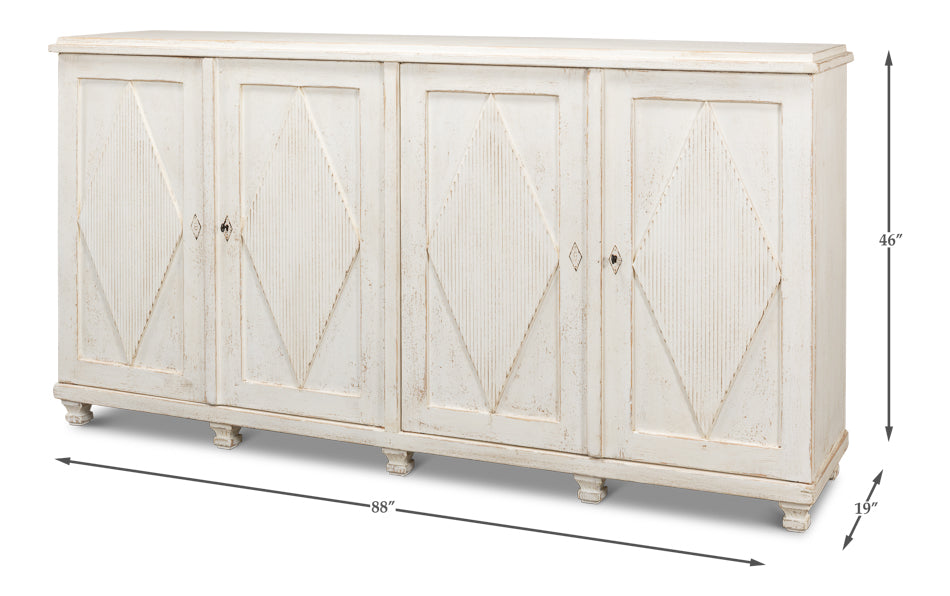 Beecher Sideboard W/4 Doors, Whitewash by Sarreid Ltd - view 6