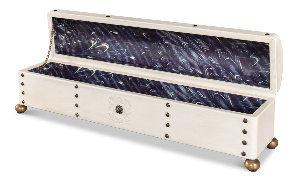 Leather Telescope Box by Sarreid Ltd - view 3
