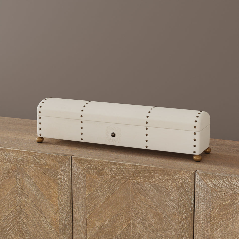 Leather Telescope Box by Sarreid Ltd - view 11