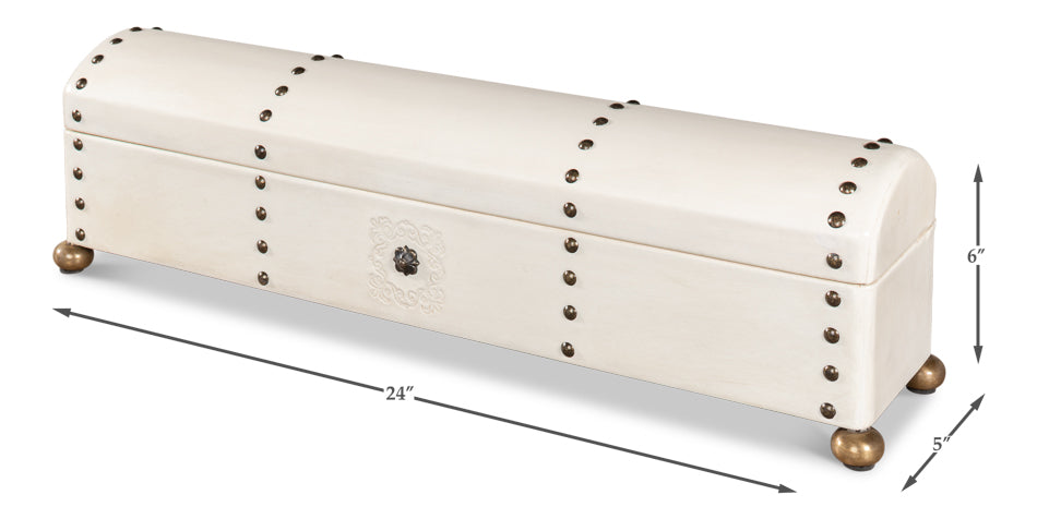 Leather Telescope Box by Sarreid Ltd - view 10