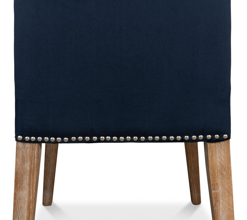 Franklin Side Chair, Navy Blue by Sarreid Ltd - view 8