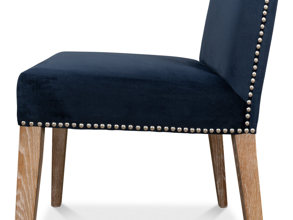 Franklin Side Chair, Navy Blue by Sarreid Ltd - view 11
