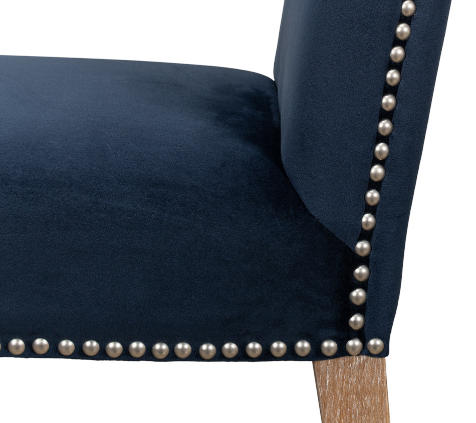 Franklin Side Chair, Navy Blue by Sarreid Ltd - view 12
