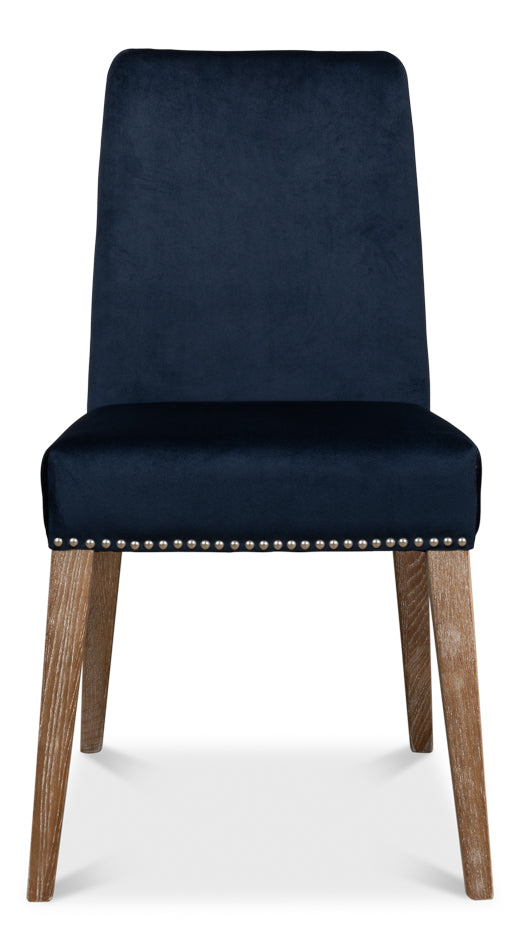 Franklin Side Chair, Navy Blue by Sarreid Ltd - view 2
