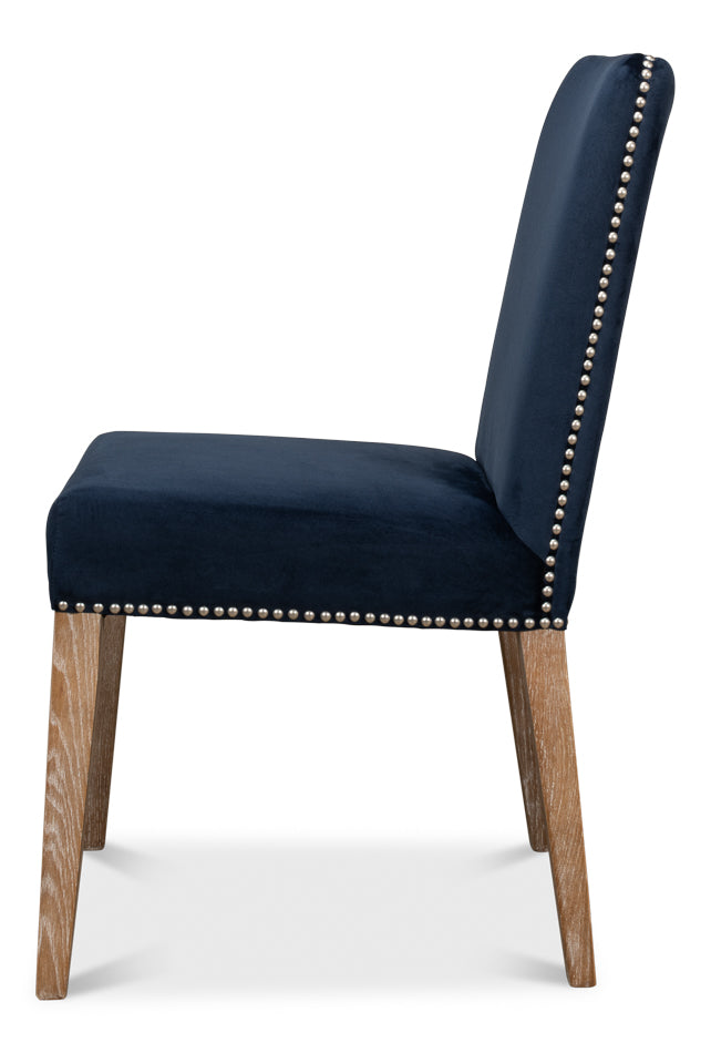 Franklin Side Chair, Navy Blue by Sarreid Ltd - view 3
