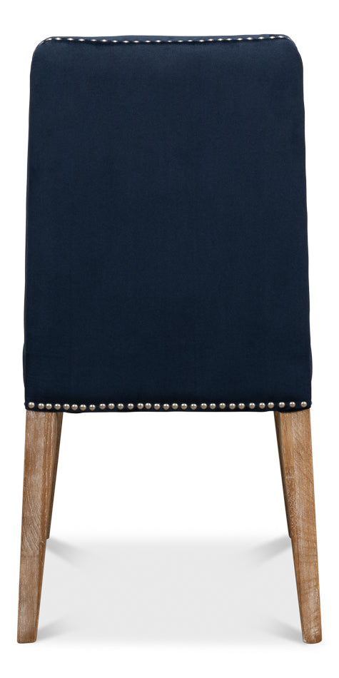 Franklin Side Chair, Navy Blue by Sarreid Ltd - view 4