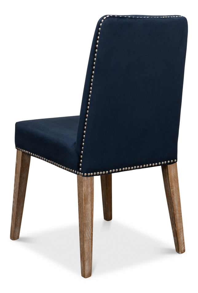 Franklin Side Chair, Navy Blue by Sarreid Ltd - view 5
