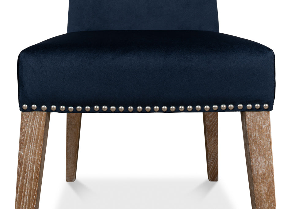 Franklin Side Chair, Navy Blue by Sarreid Ltd - view 6