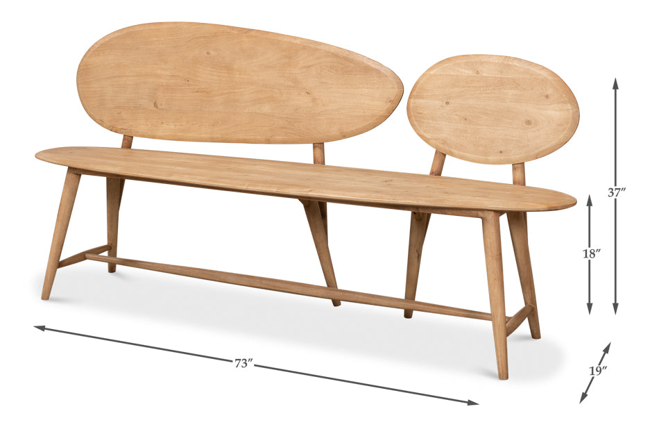 Pebble Bench by Sarreid Ltd - view 5