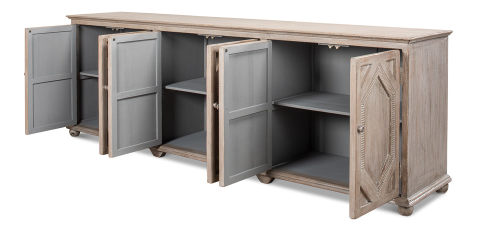 Six Diamonds Sideboard, French Grey by Sarreid Ltd - view 12