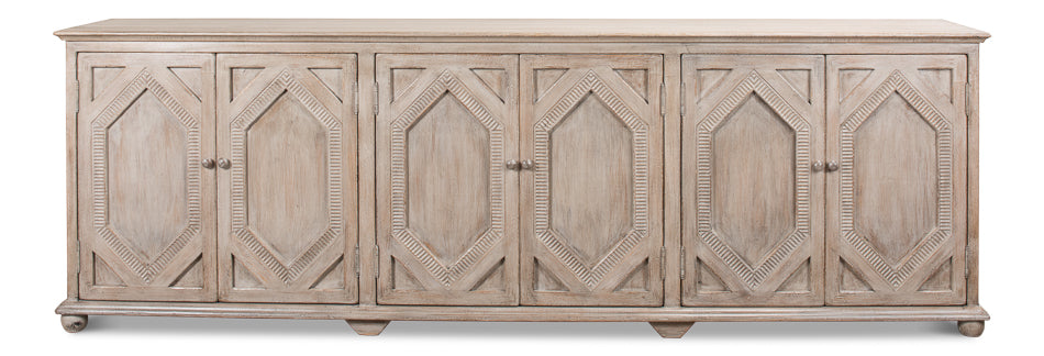 Six Diamonds Sideboard, French Grey by Sarreid Ltd - view 2