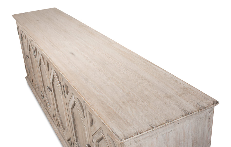 Six Diamonds Sideboard, French Grey by Sarreid Ltd - view 4