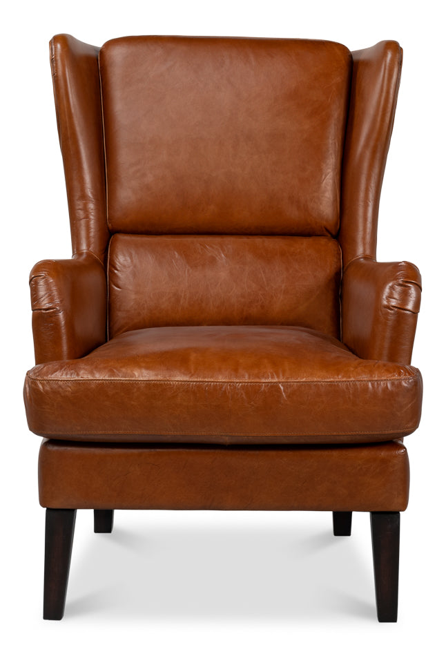 Elite Wing Lounge Chair, Vintage Havana by Sarreid Ltd - view 2