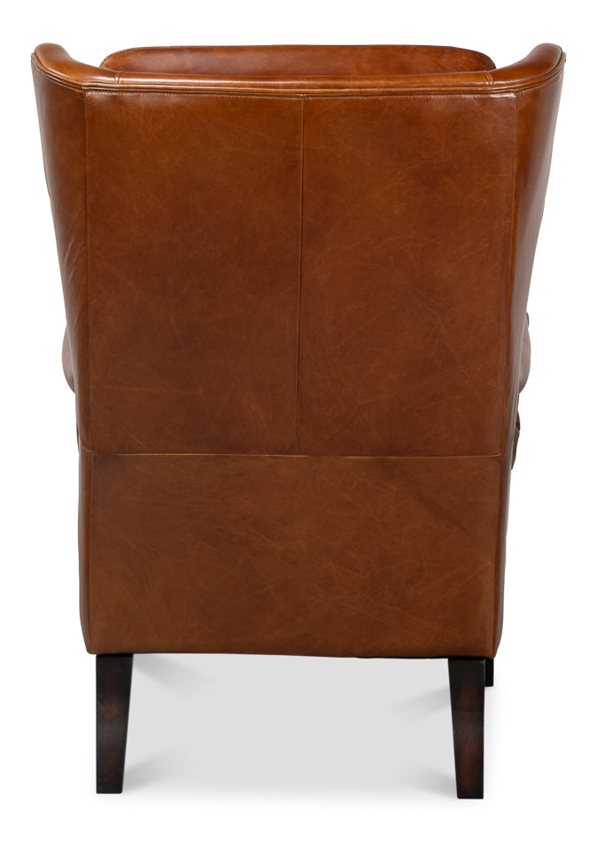 Elite Wing Lounge Chair, Vintage Havana by Sarreid Ltd - view 4