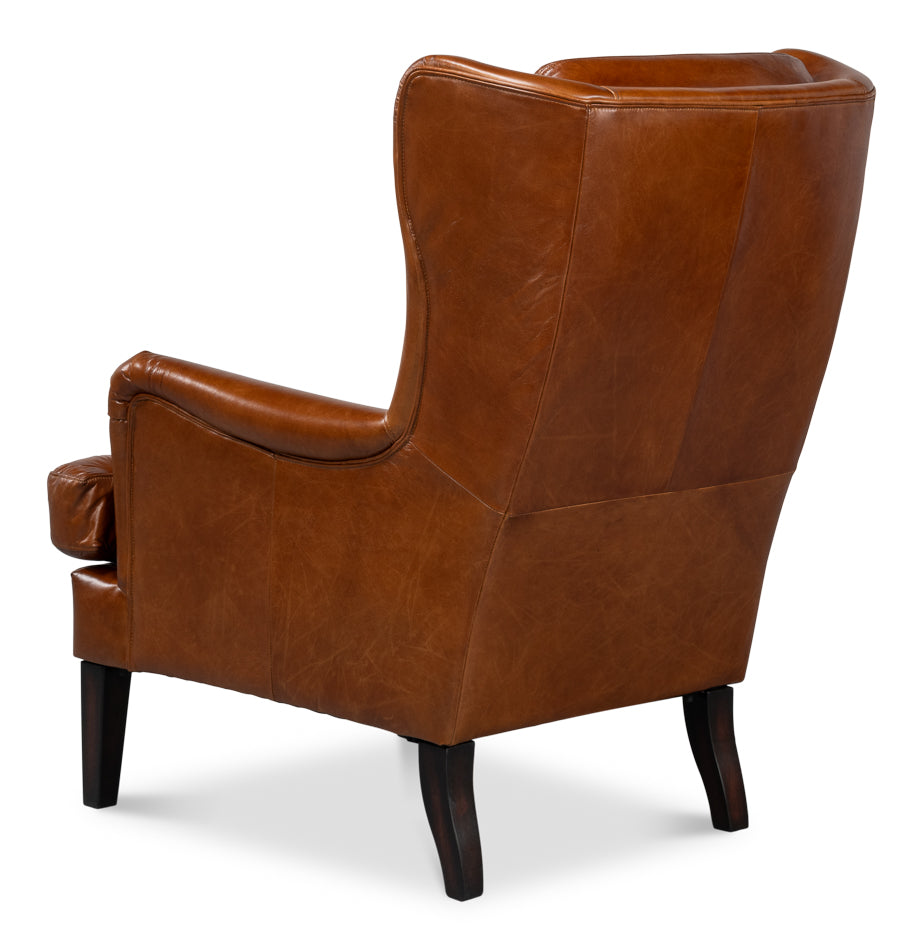 Elite Wing Lounge Chair, Vintage Havana by Sarreid Ltd - view 5