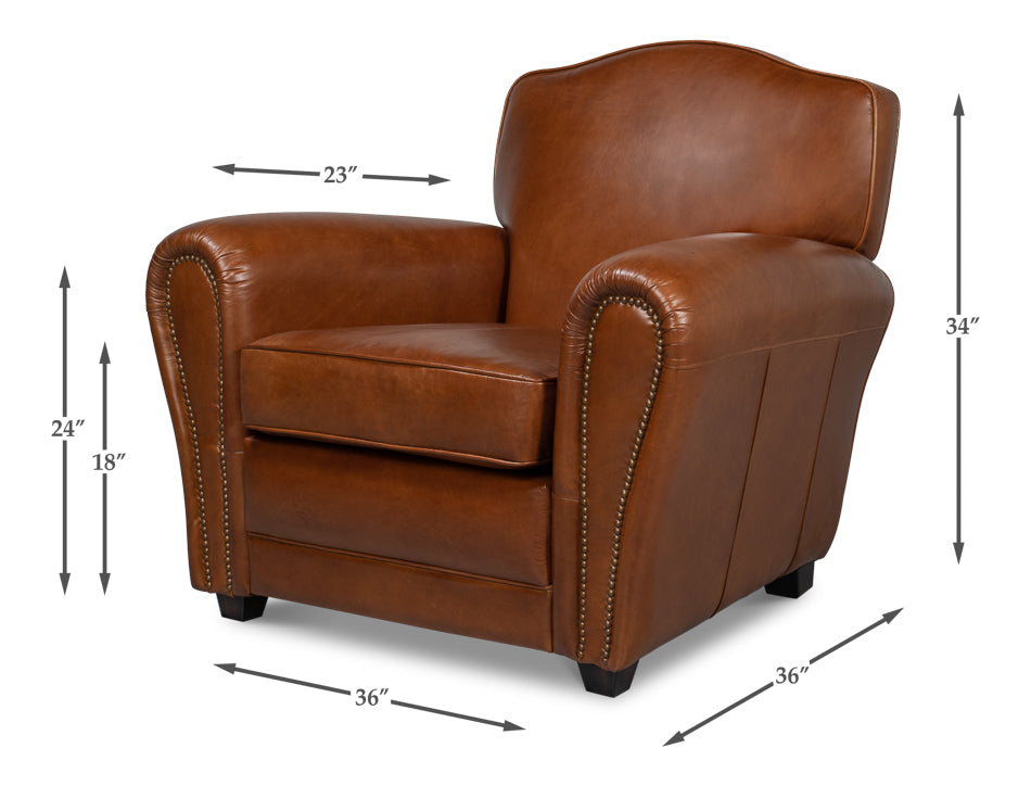Elite French Club Chair by Sarreid Ltd - view 7