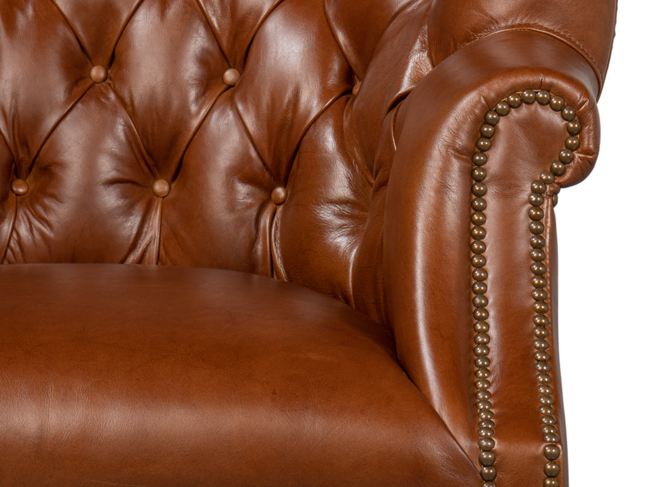 Welsh Leather Chair, Vintage Havana by Sarreid Ltd - view 8