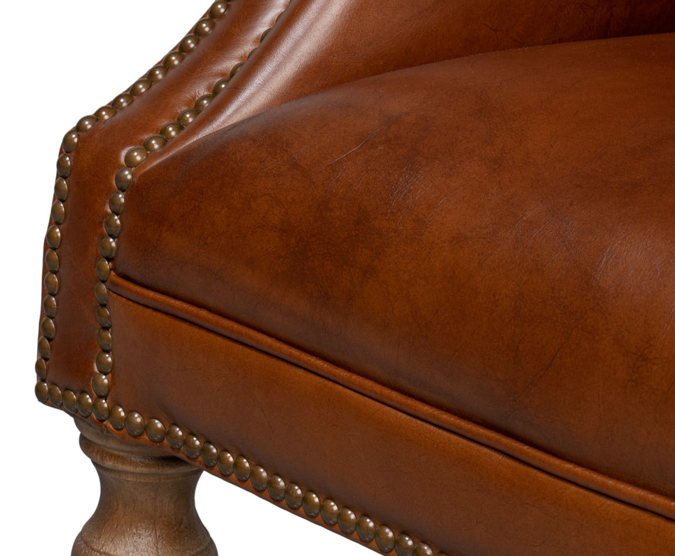 Welsh Leather Chair, Vintage Havana by Sarreid Ltd - view 9