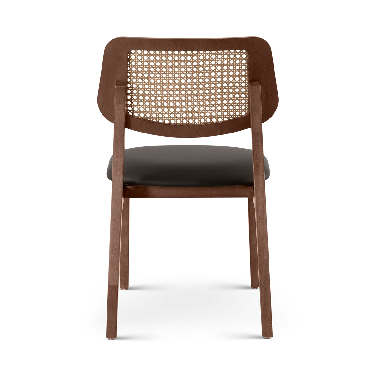 Beth Cane Dining Chair Nogal, Shimmy Black Vinyl, Nogal Cane by Urbia - detail 5