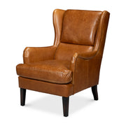 Elite Wing Lounge Chair, Cuba Brown by Sarreid Ltd