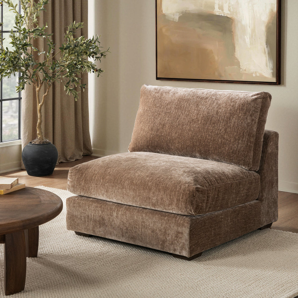 Ludwig Armless Chair - Oyster Taupe by Classic Home - view 6