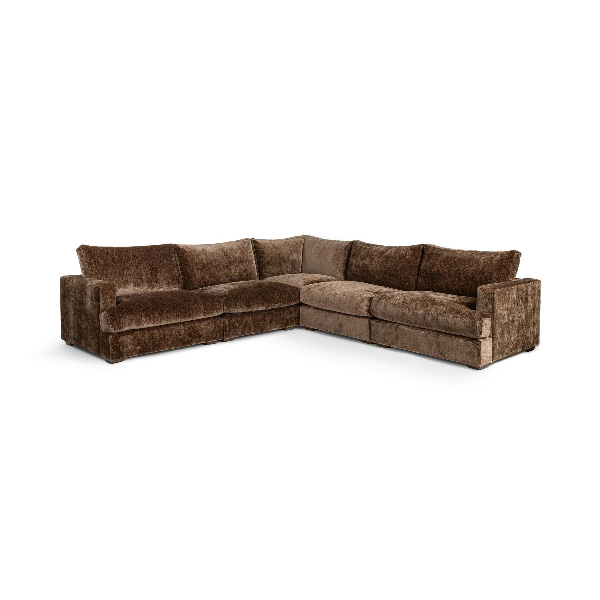 Ludwig 5 Piece Sectional - Mossed Brown