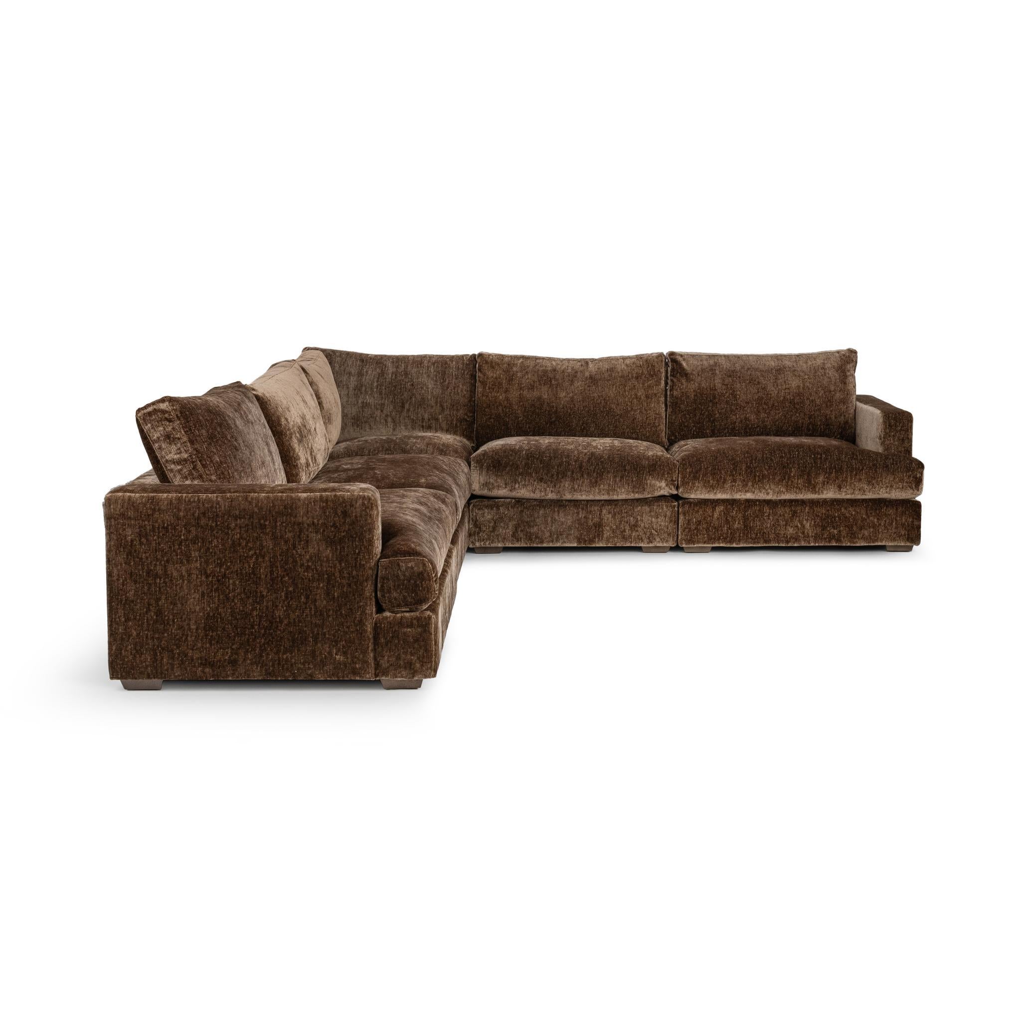 Ludwig 5 Piece Sectional - Mossed Brown