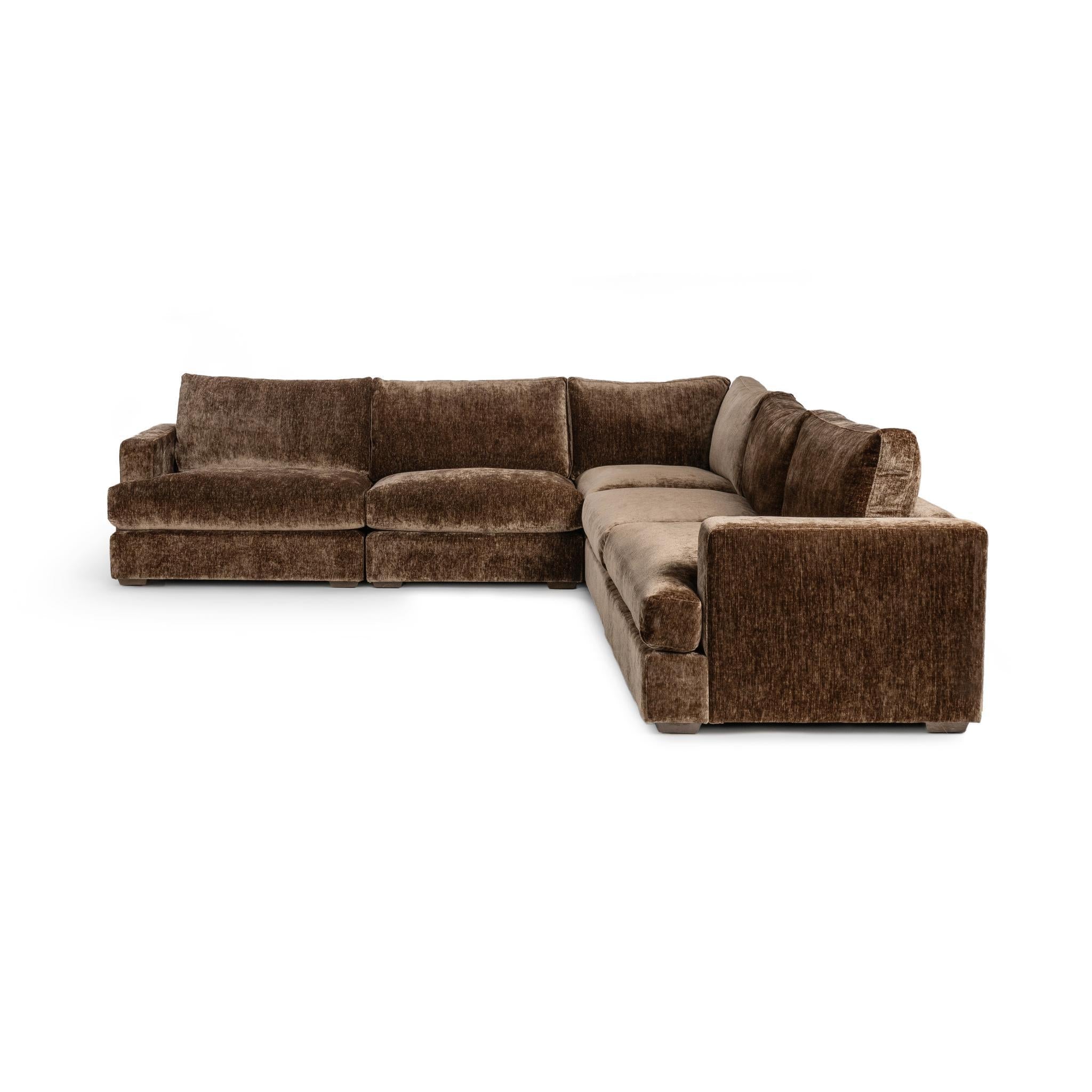 Ludwig 5 Piece Sectional - Mossed Brown